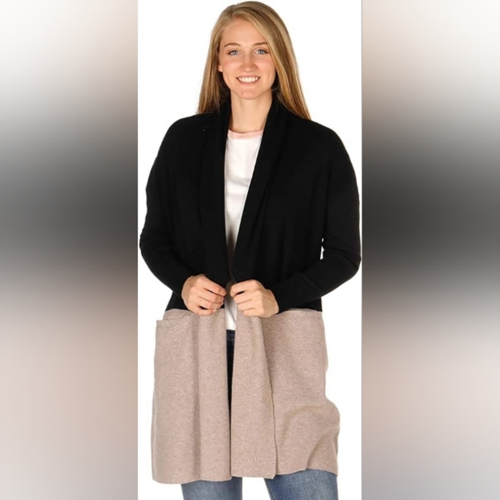 Mud Pie black & taupe cardigan size M/L